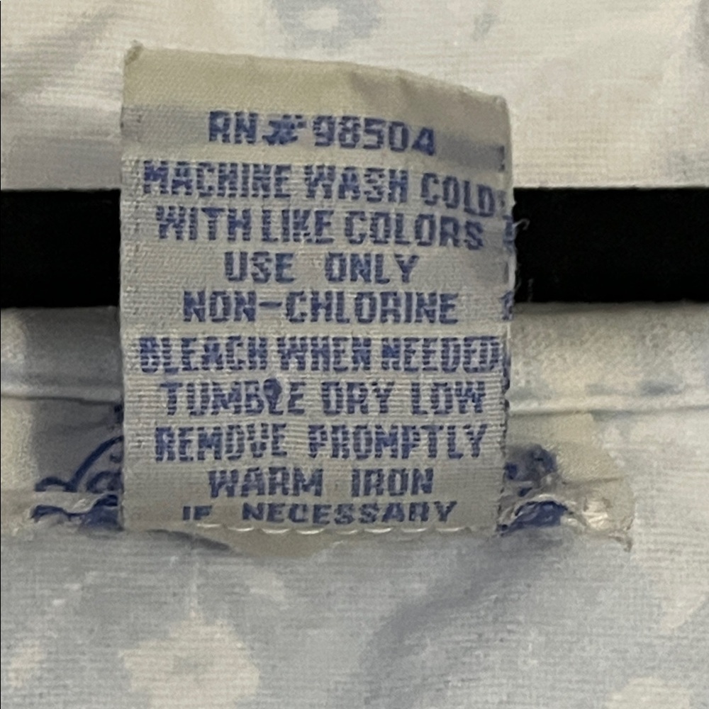 Lanz of Salzburg Cotton Flannel Nightgown Eyelet Trim Blue Floral Vintage M - Picture 10 of 14